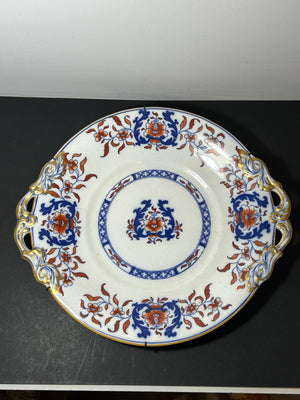 Large Antique Minton Imari Pattern Twin Handled Comport Cake Plate 34cm A/F
