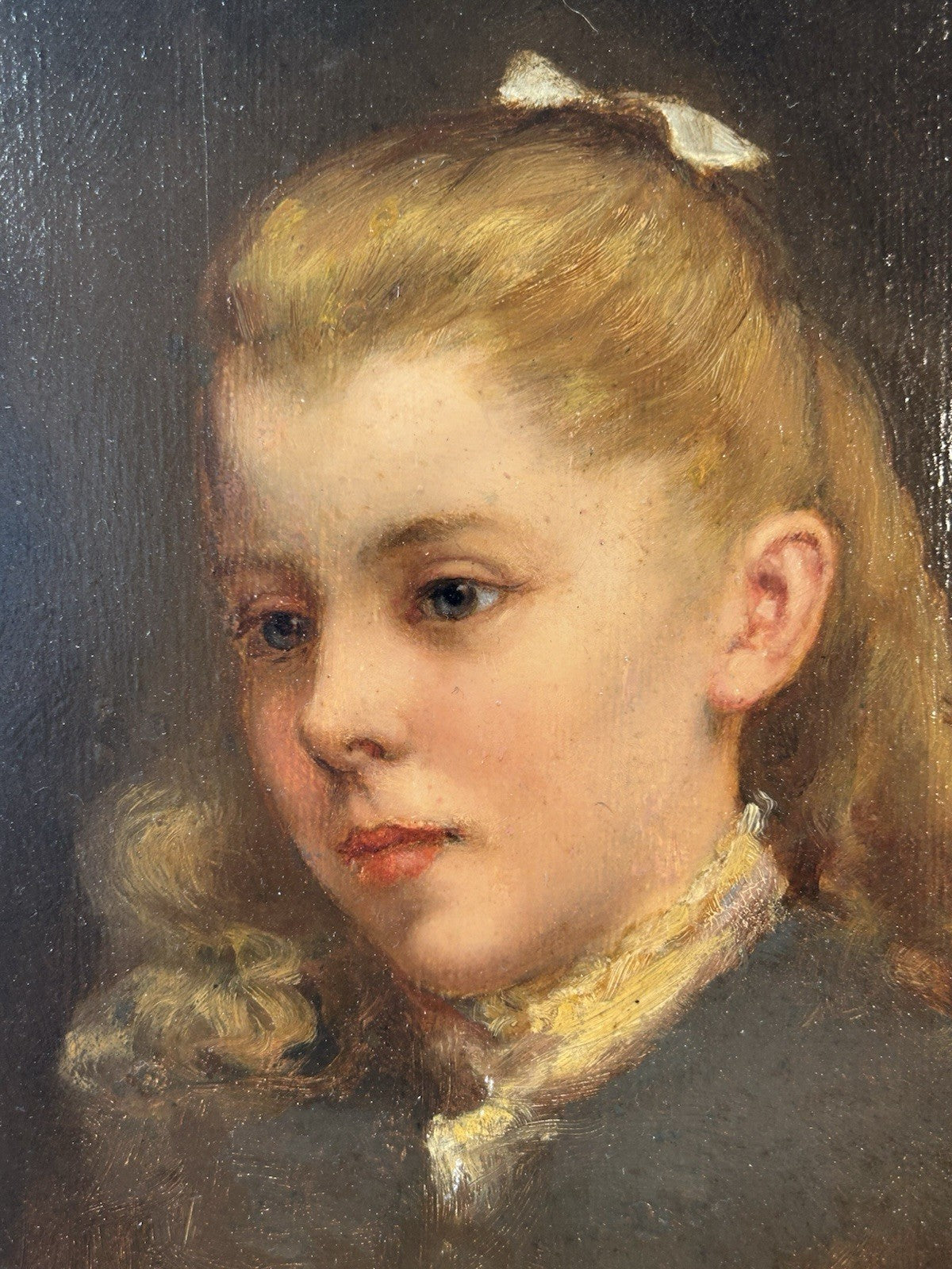 Reginald Arthur Contemplation 1890 Victorian Portrait Oil Painting Gilt Frame1