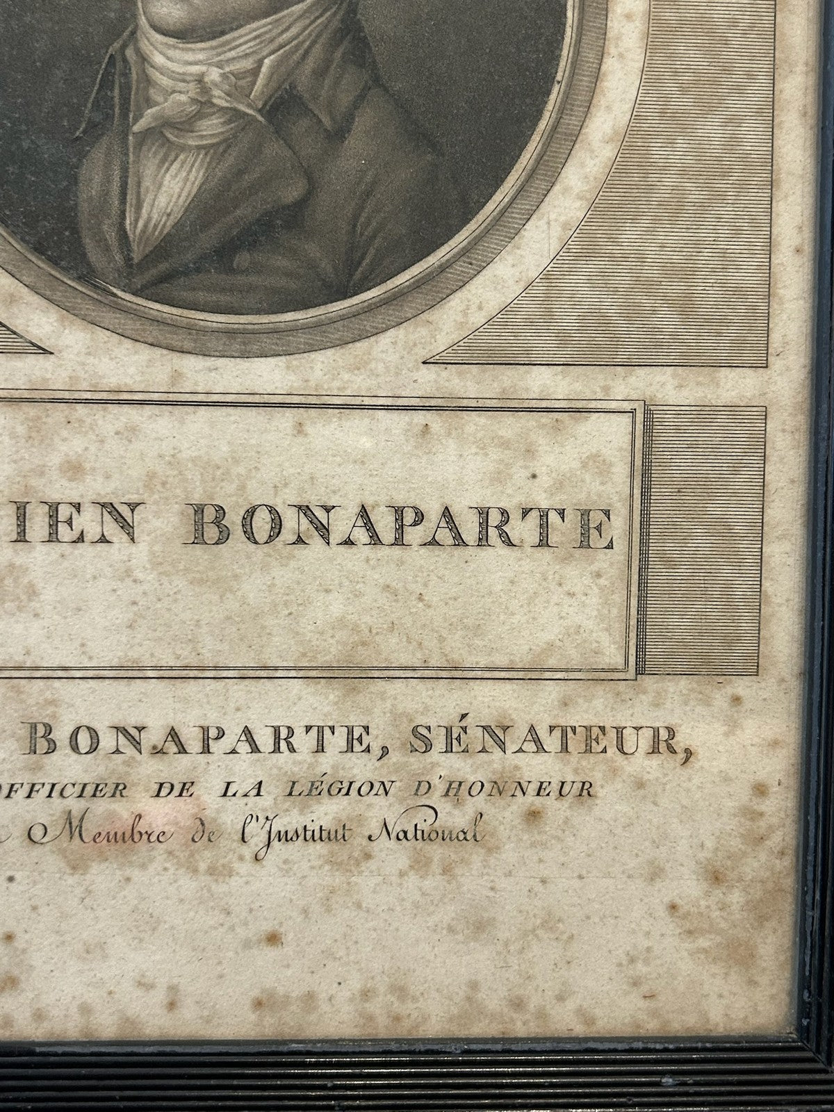 Lucien Bonaparte Napoleon Brother Antique French Aquatint Portrait Framed3