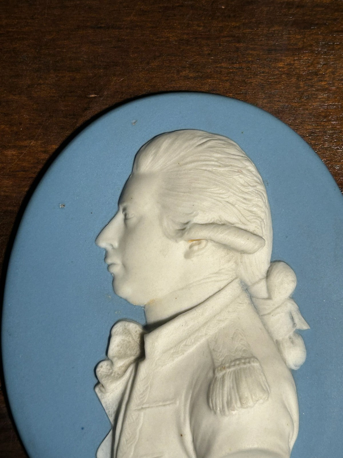Antique 18thC Wedgwood Blue Jasper Portrait Medallion Duke of Marlborough Marked1