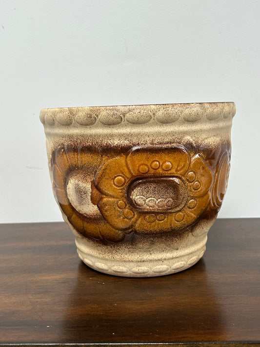 Vintage West German Pottery Planter Mid Century Modern Fat Lava Style 18cm0