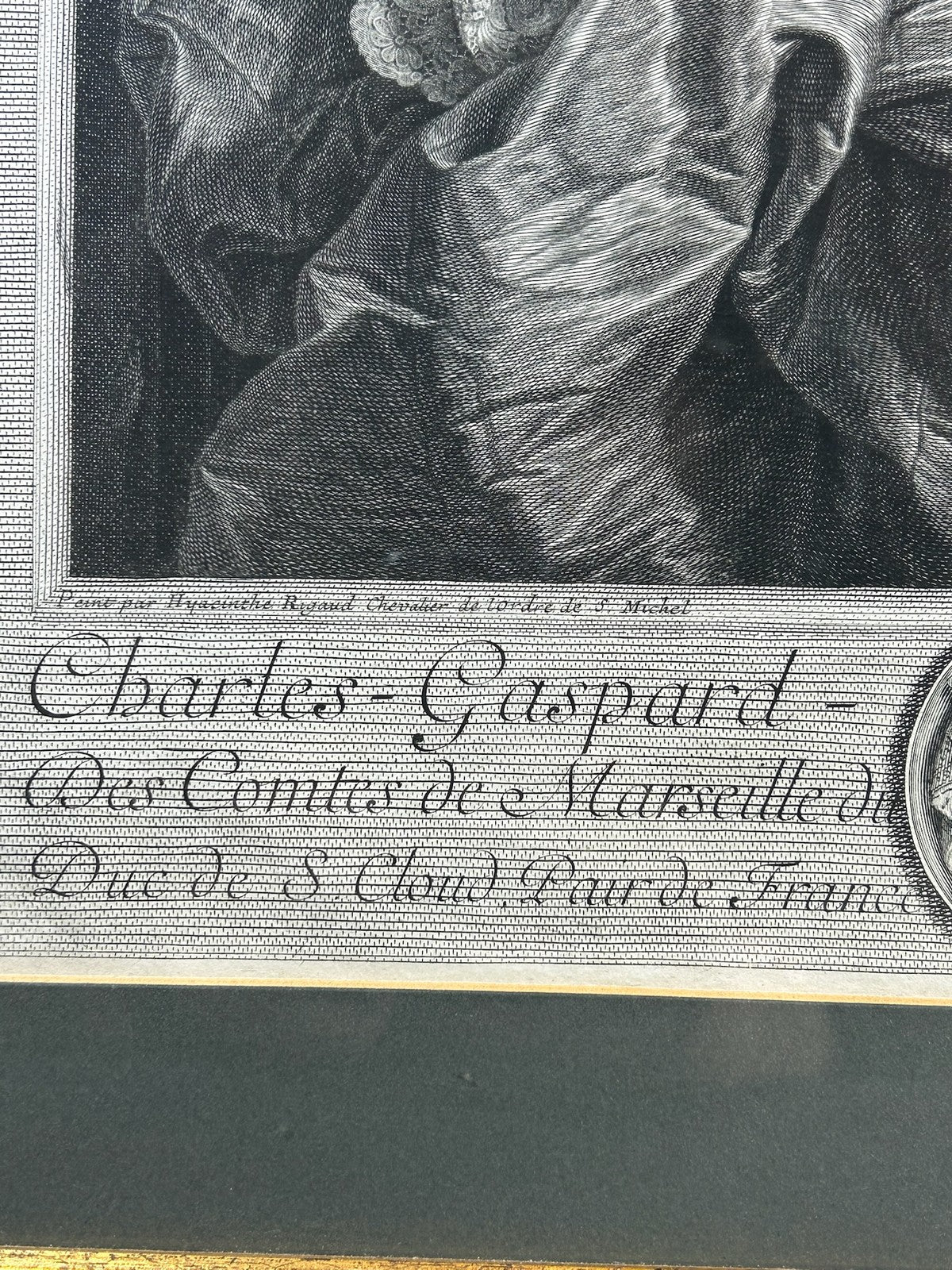 Claude Drevet after Rigaud 1736 Engraving Vintimille Archbishop of Paris Framed3