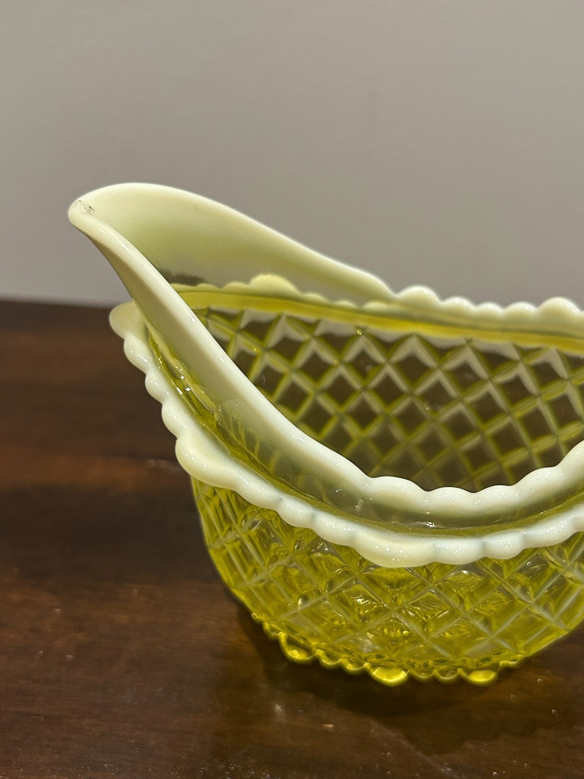 Victorian Primrose Pearline Vaseline Glass Cream Jug and Sugar Bowl3