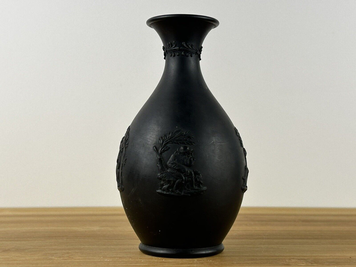 Wedgwood Black Basalt Bud Vase Jasperware 19th Century Early Example