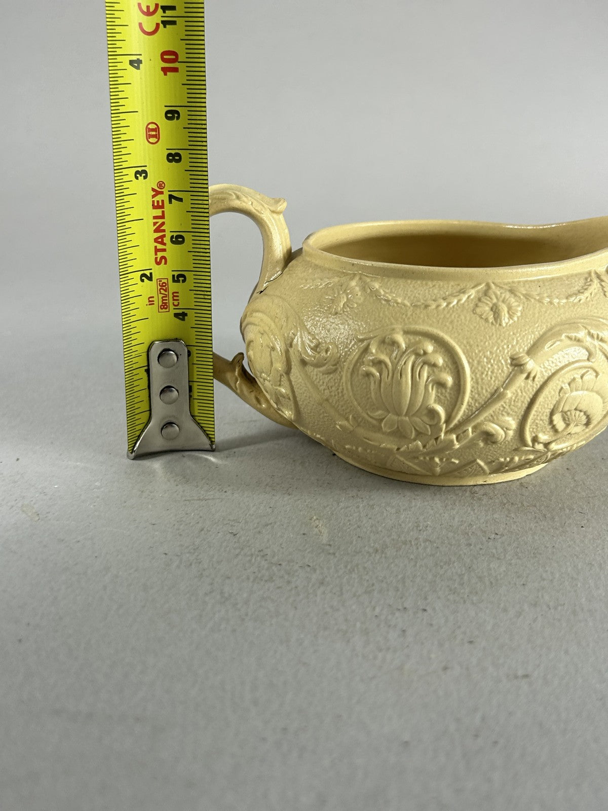 Antique Wedgwood Yellow Caneware Arabesque Creamer Jug 7cm7