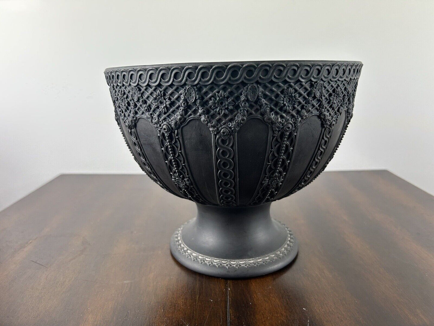 Wedgwood Basalt Pedestal Bowl Vase Jasperware