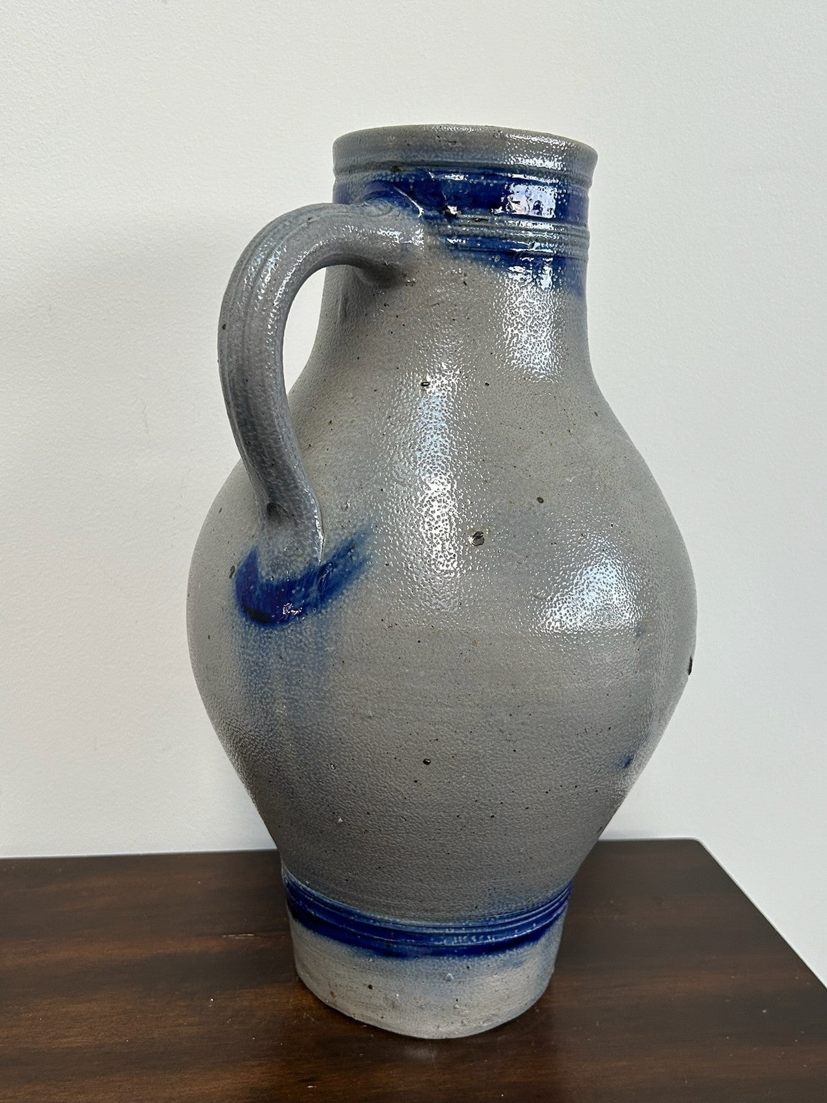 Large German Salt Glaze Stoneware Cobalt Jugs Westerwald Bartmann1