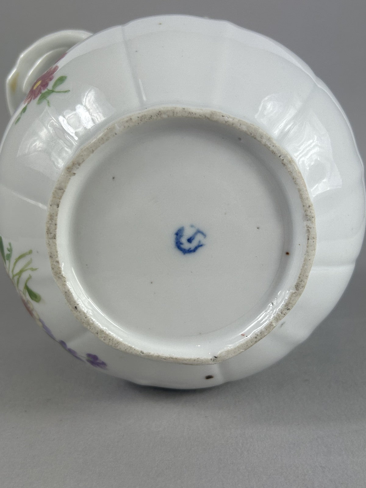 Meissen style porcelain two handled floral bowl with applied roses