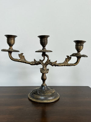 Antique Brass Candlestick Rococo Style Good Condition