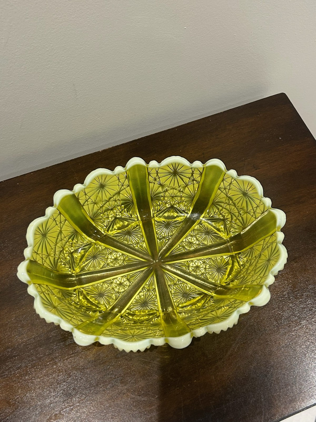 Davidson Primrose Pearline Uranium Glass Oval Dish Lady Chippendale Rd 1765662