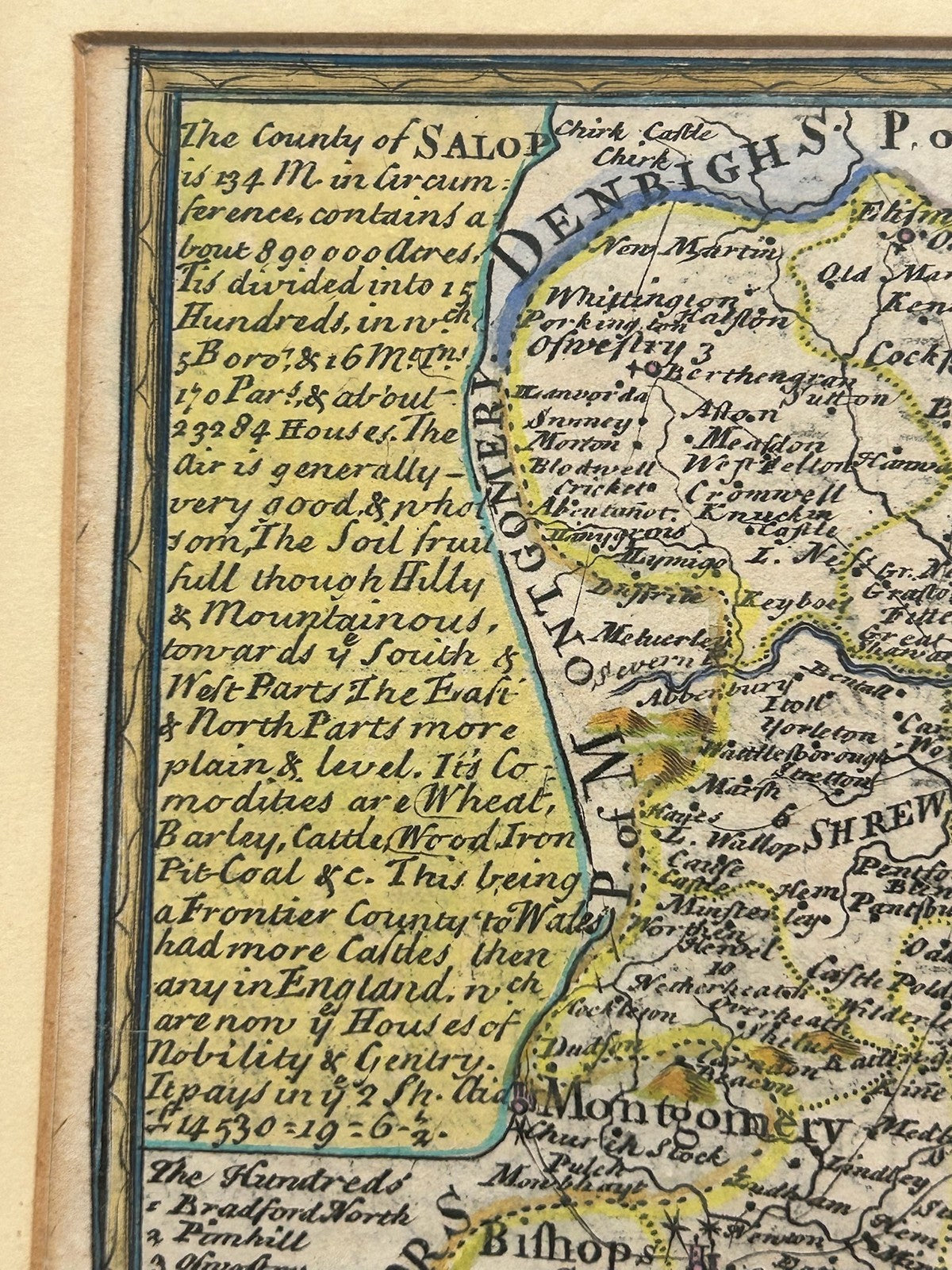 Shropshire Antique County Map 18th Century Hand Coloured Framed Small4