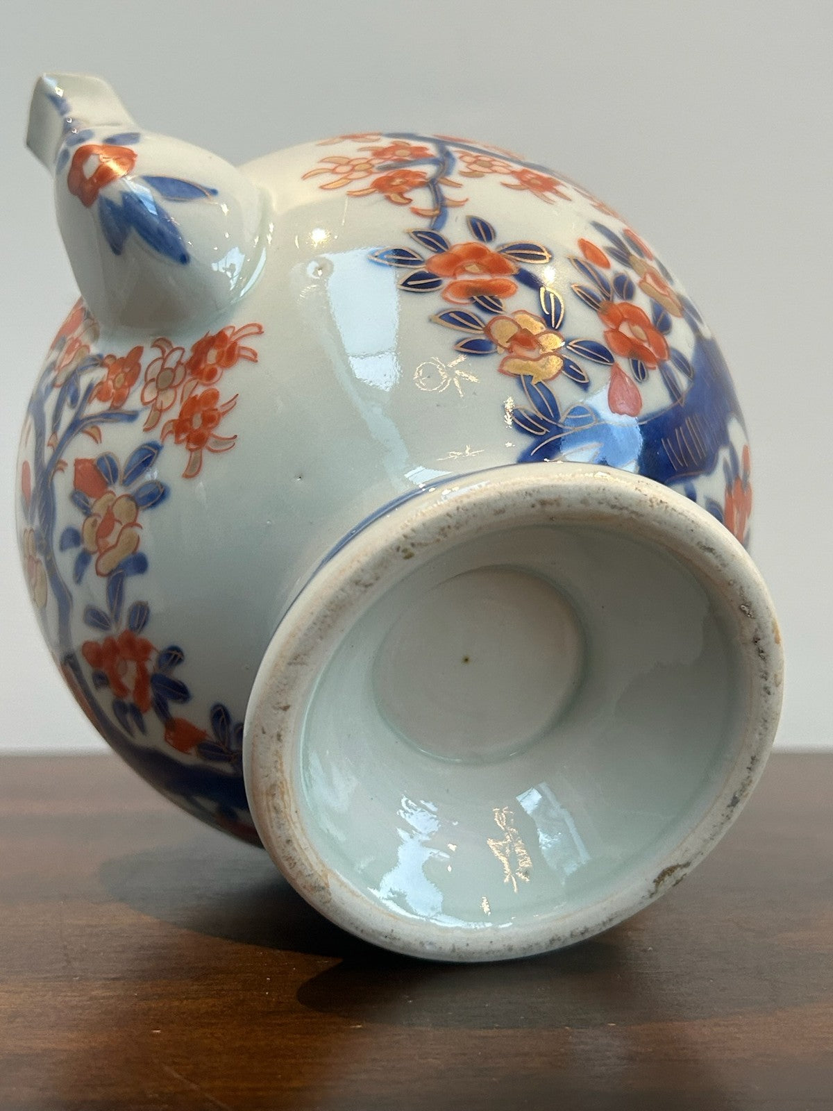Antique Chinese Export Imari Porcelain Teapot Cover Red Blue Painted 17cm11