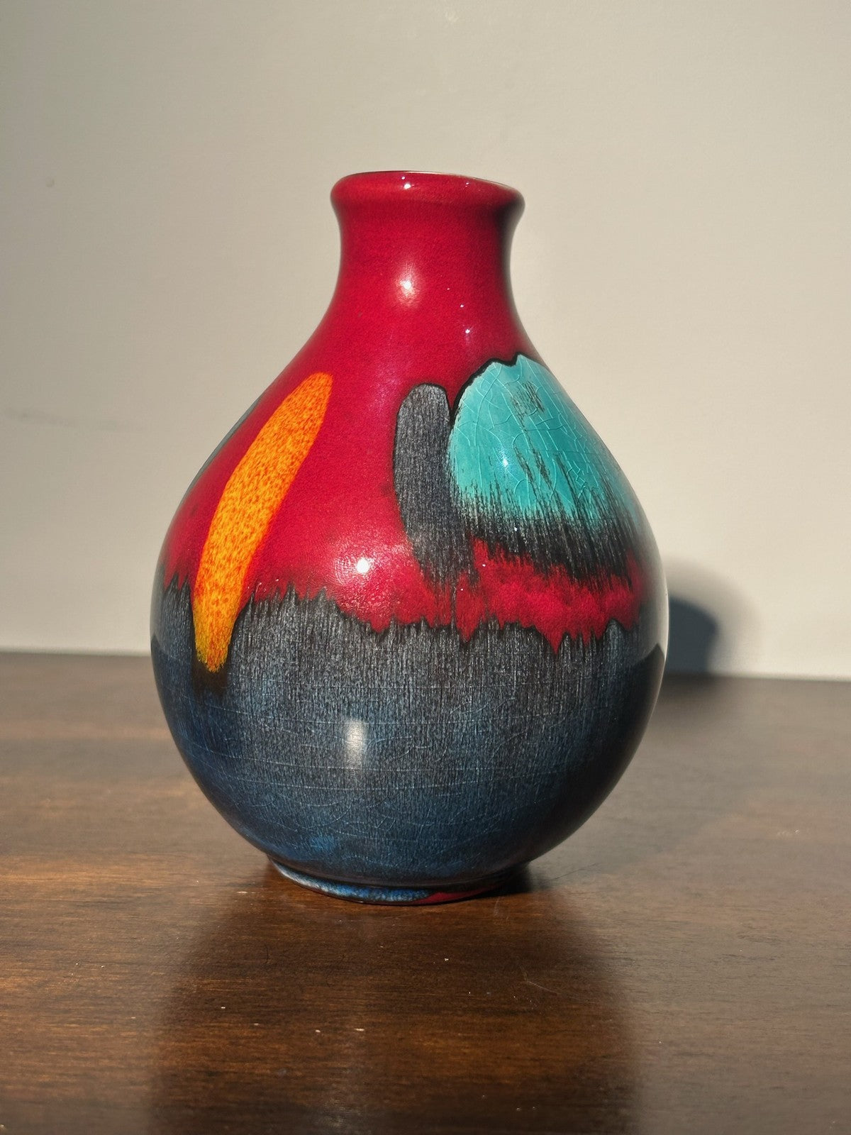 Poole Pottery Bud Vase Living Glaze Hand Decorated English Studio 13cm2