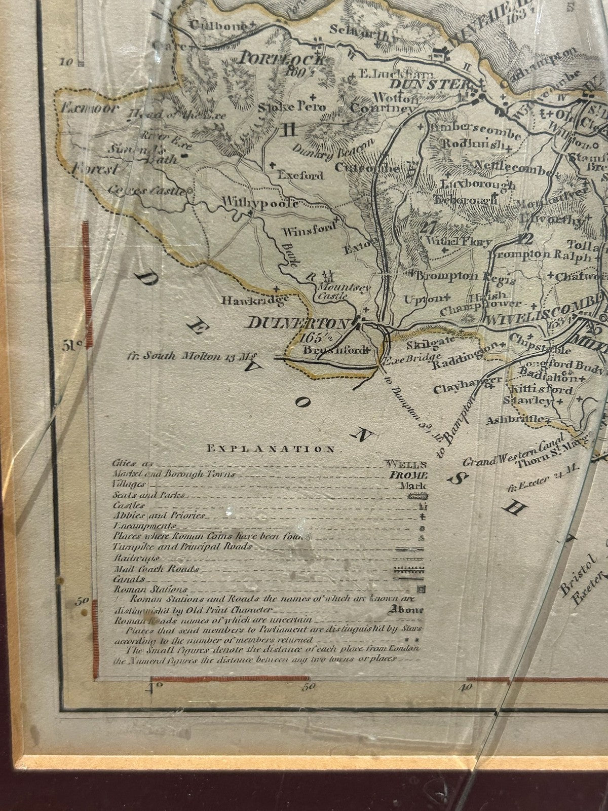 Antique Thomas Dugdale Somersetshire Somerset Map c1850 Hand Coloured Framed3