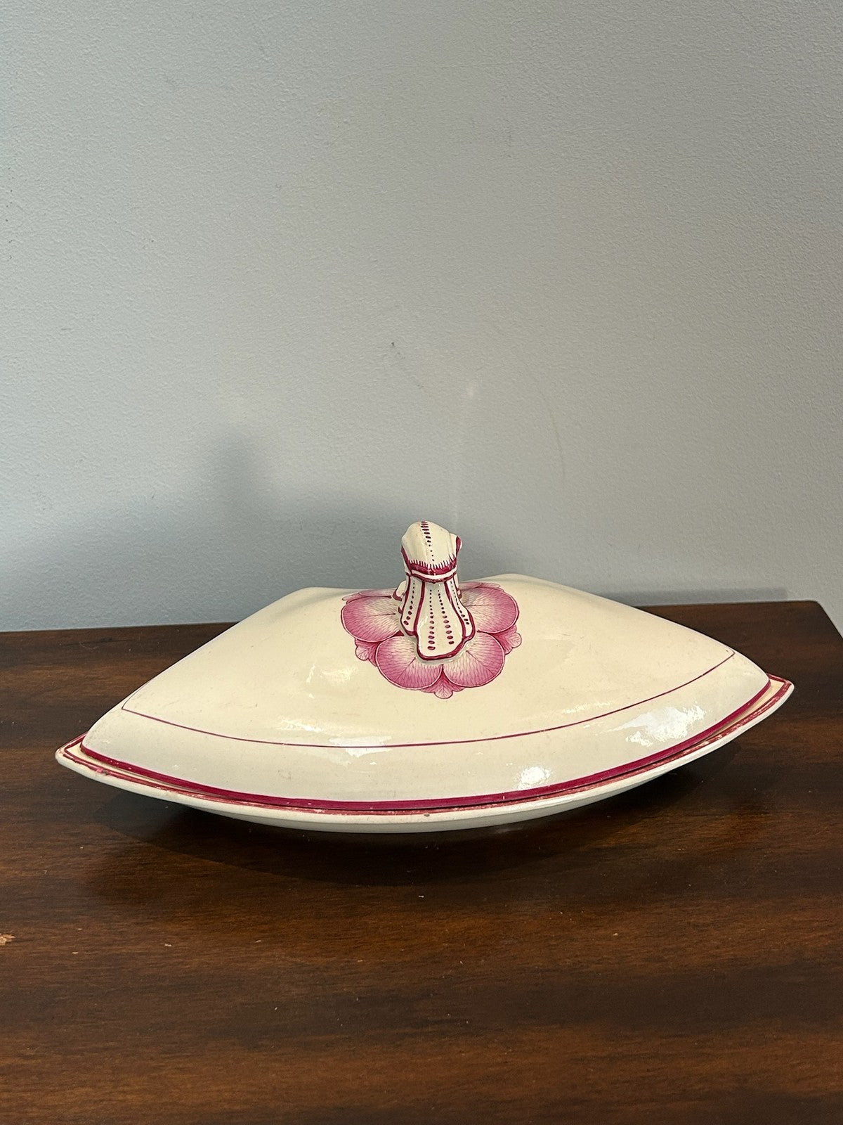 Early 19th Century Creamware Supper Set Segments Pink Floral A/F2