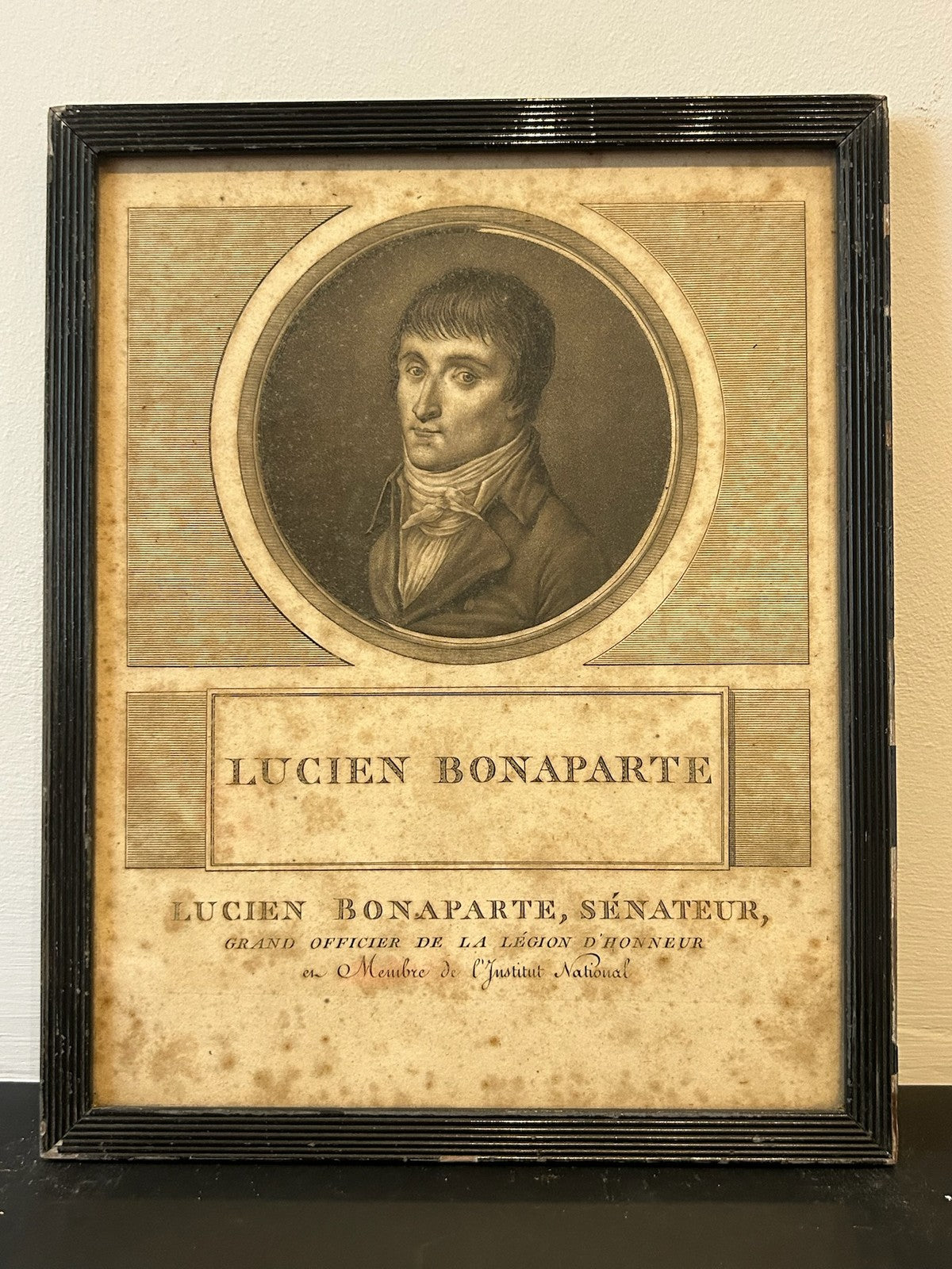 Lucien Bonaparte Napoleon Brother Antique French Aquatint Portrait Framed0