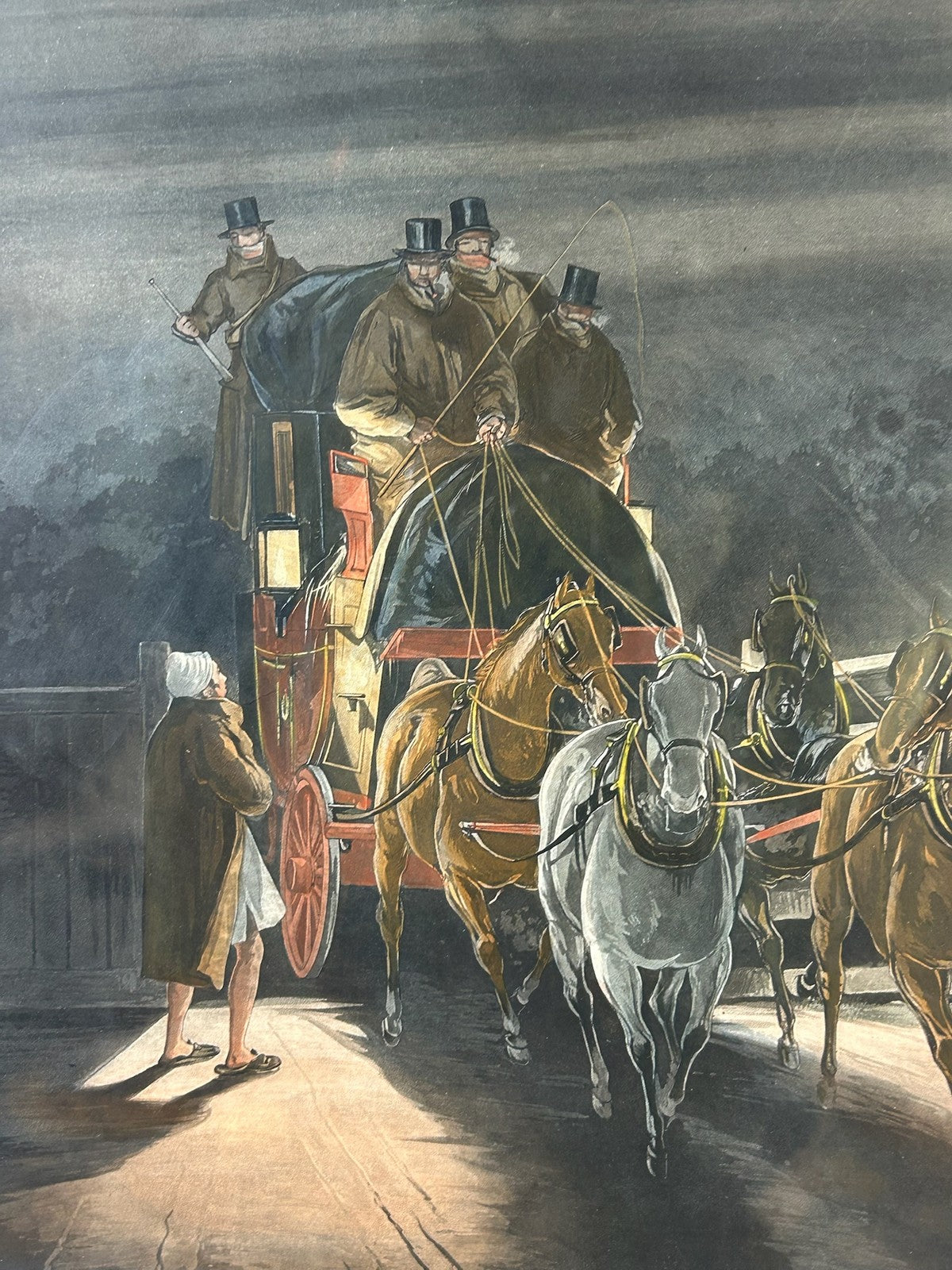 The Turnpike Gate Coaching Aquatint Henderson J Harris Ackermann 1879 Coloured5
