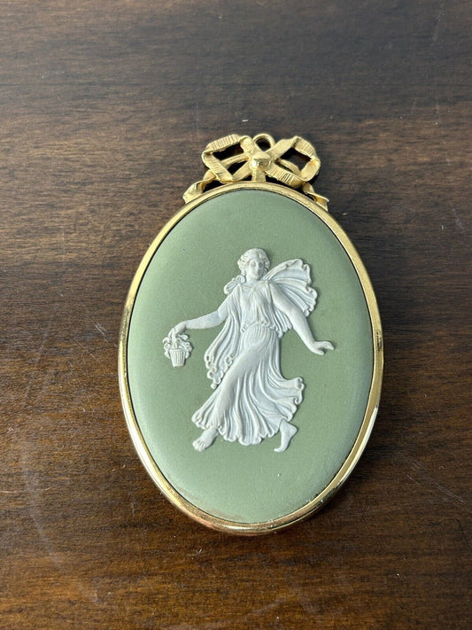 Rare Large Wedgwood Dancing Hours Jasper Medallion Pendant