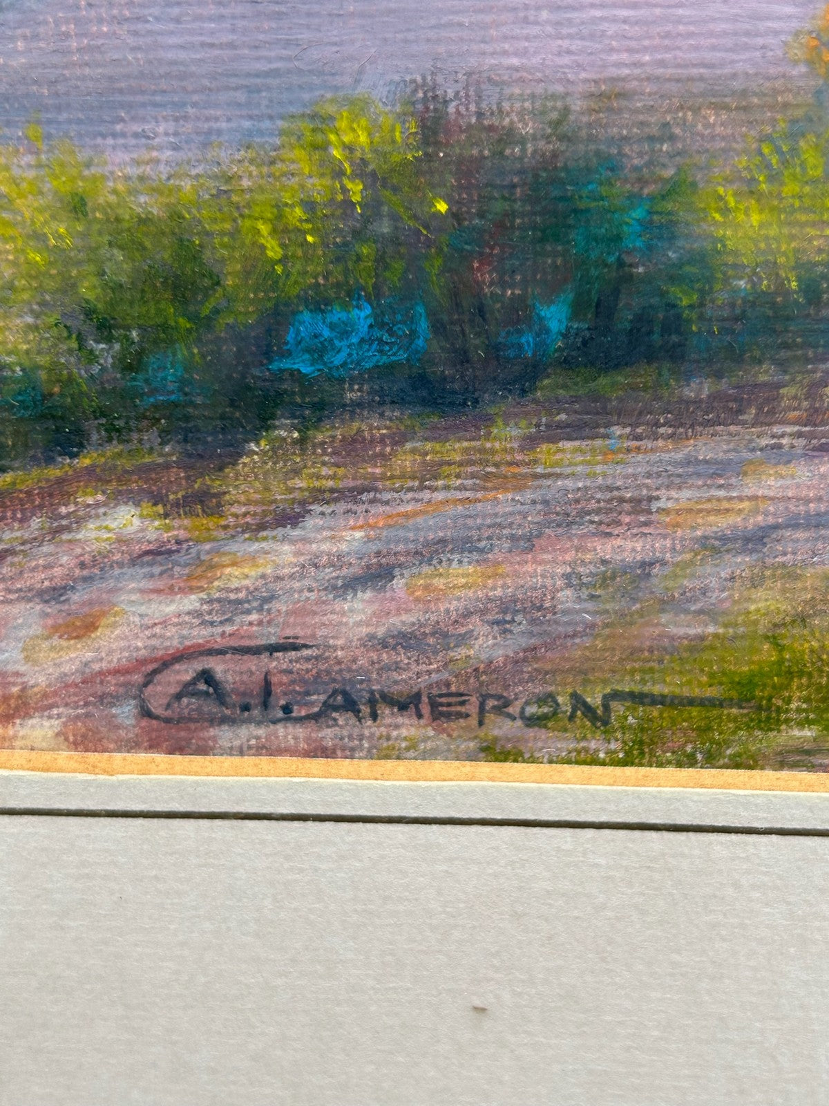 A.I. Cameron Oil Painting Power Plant Countryside Vintage Unusual Framed6