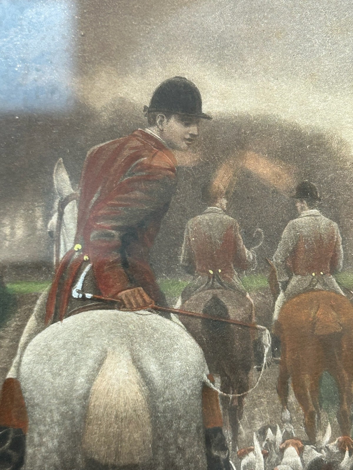 Pair Antique Hand Coloured Aquatint Engravings Fox Hunting E A S Douglas Framed7