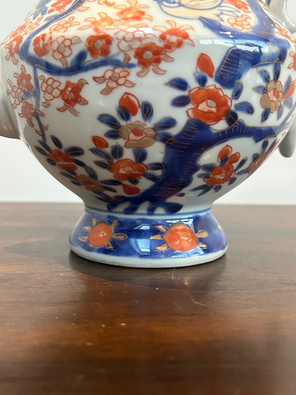 Antique Chinese Export Imari Porcelain Teapot Cover Red Blue Painted 17cm9