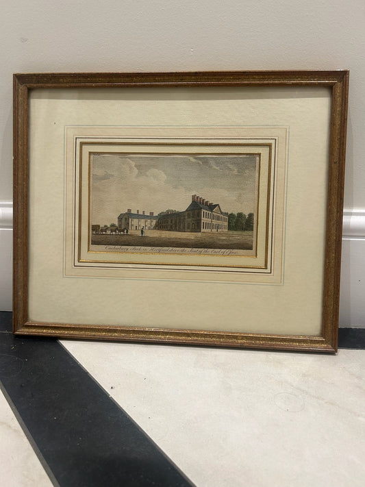 Antique Cashiobury Park Hertfordshire Hand Coloured Engraving Goadby c.17730