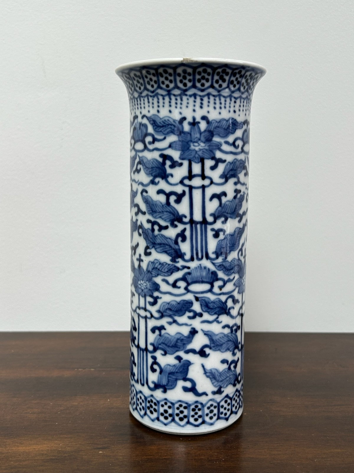 Pair Chinese Blue & White Porcelain Sleeve Vases Four Character Mark2