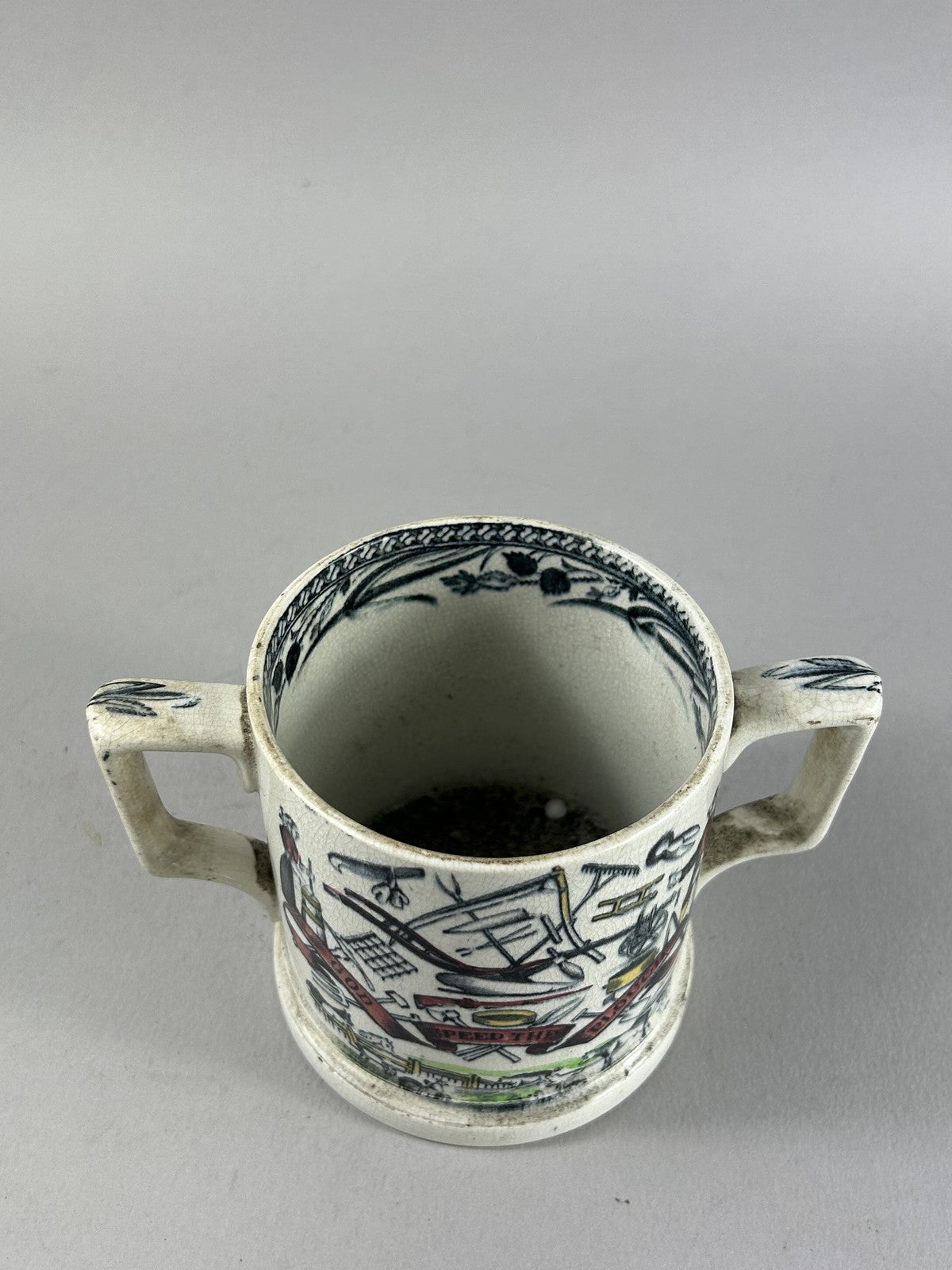 Antique Farmers Arms England “God Speed the Plough” Loving Cup