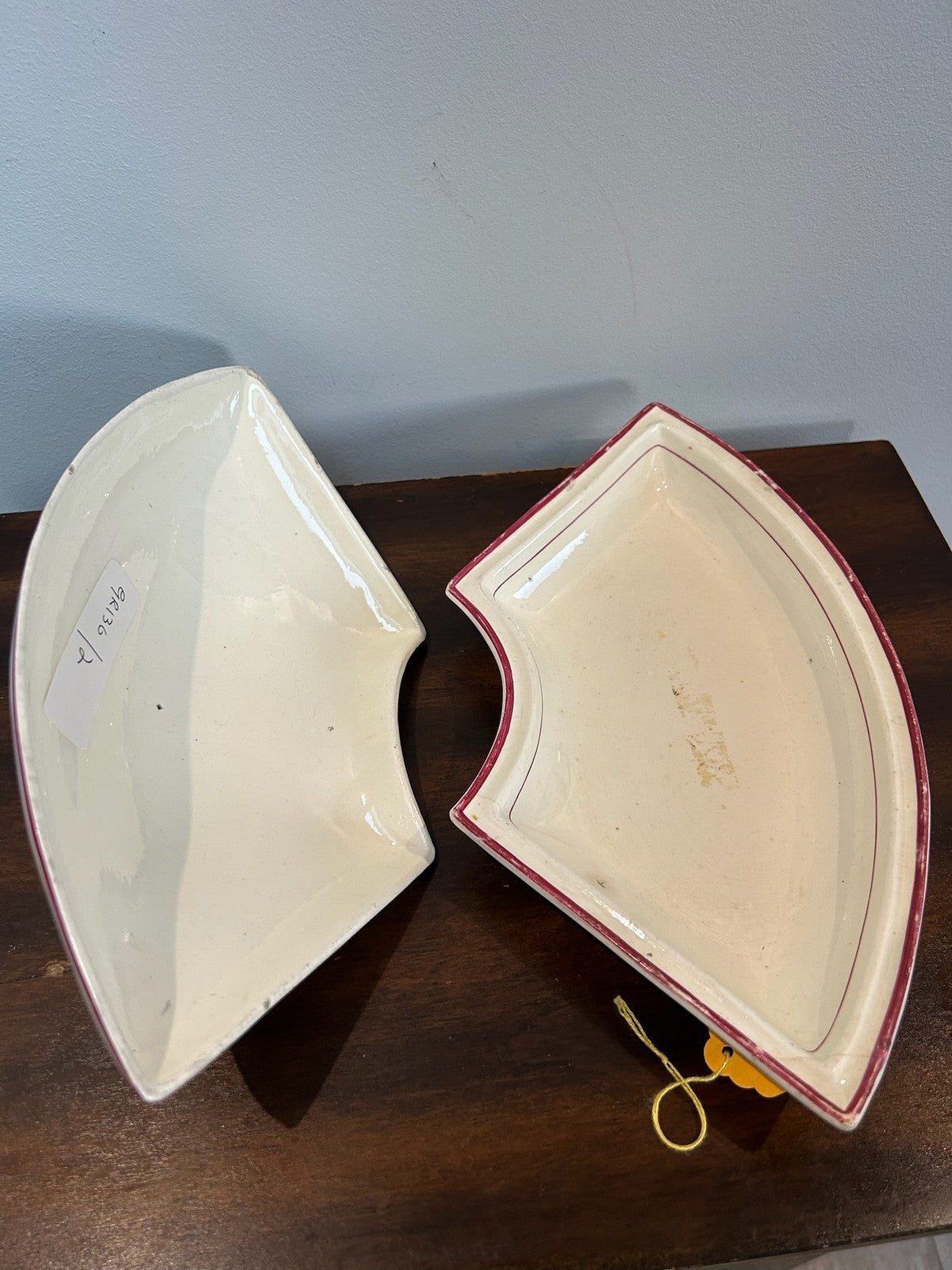 Early 19th Century Creamware Supper Set Segments Pink Floral A/F6