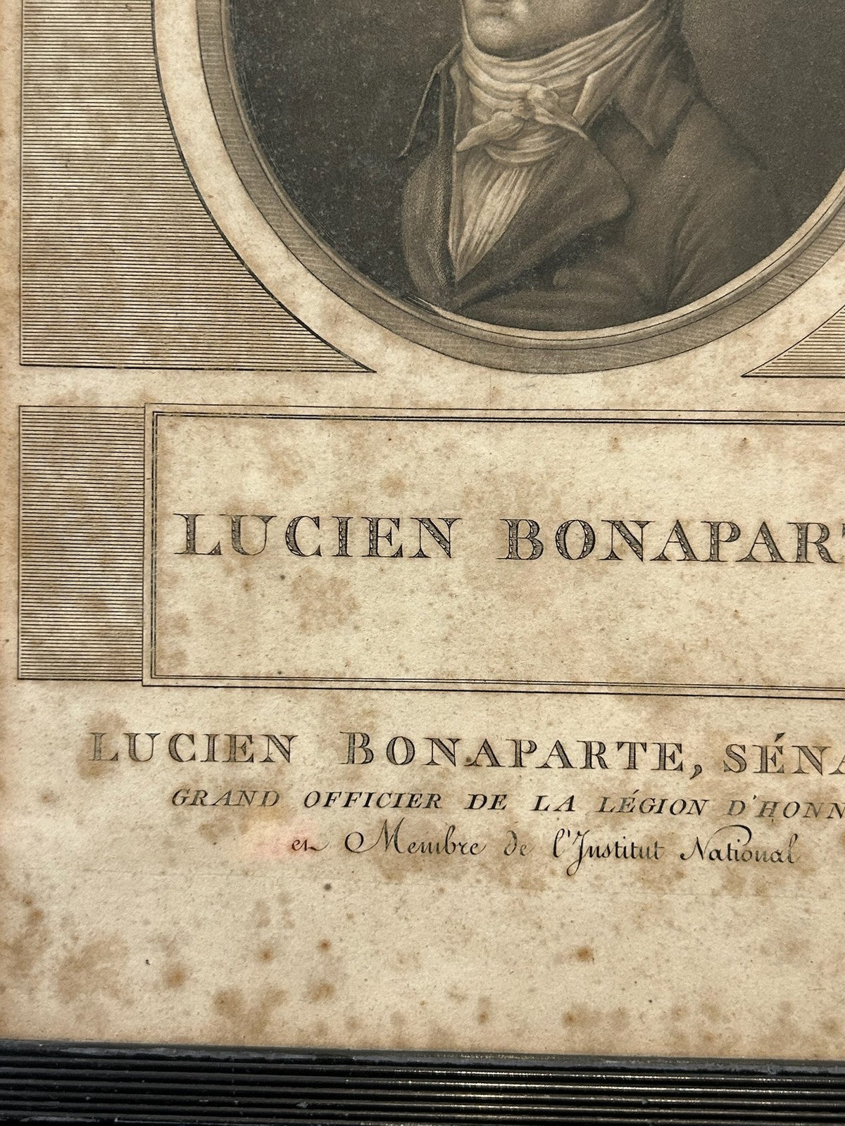 Lucien Bonaparte Napoleon Brother Antique French Aquatint Portrait Framed2