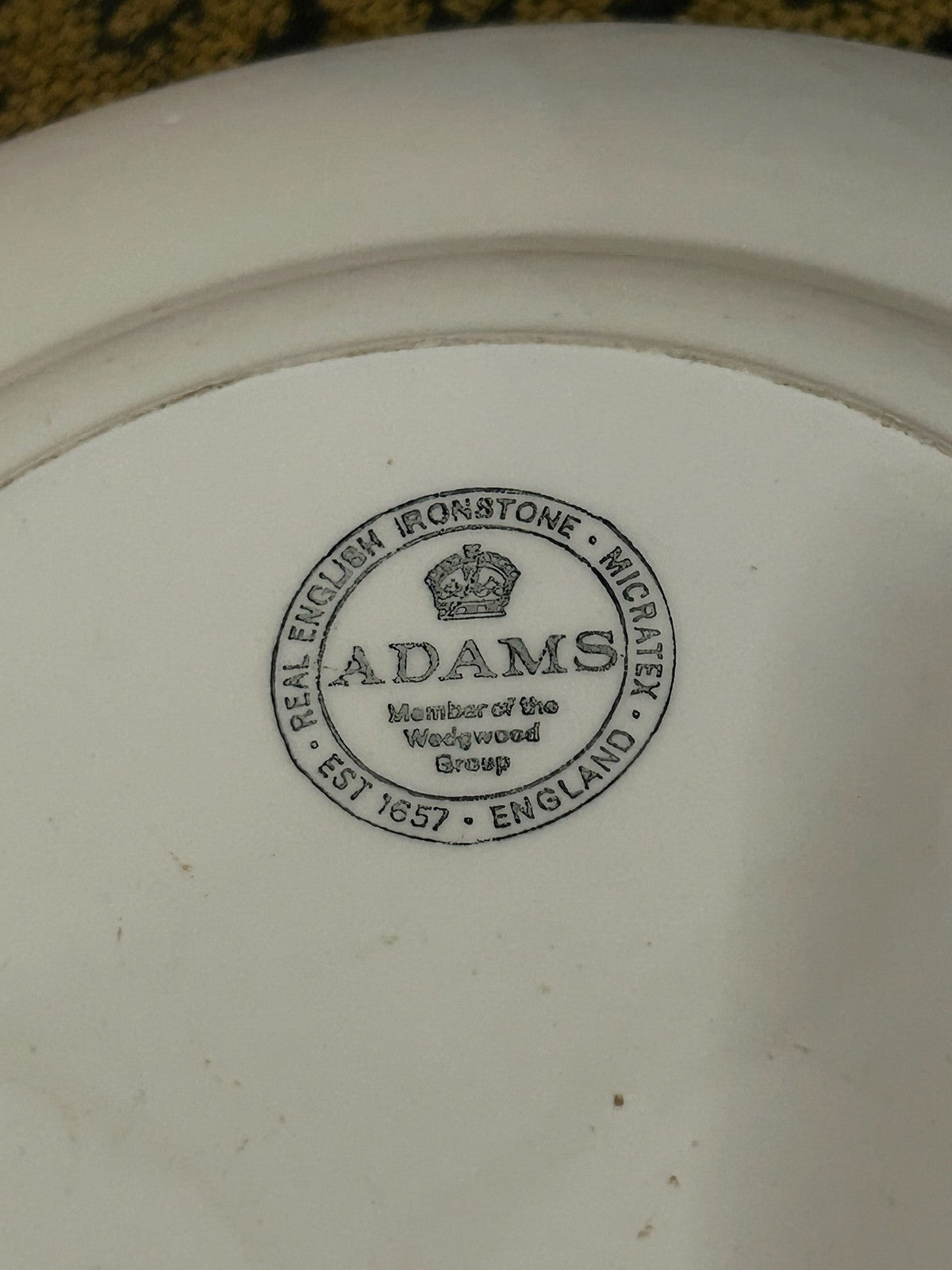 Vintage Adams Alphabet Clock Face Plate Micratex Ironstone Wedgwood Group2