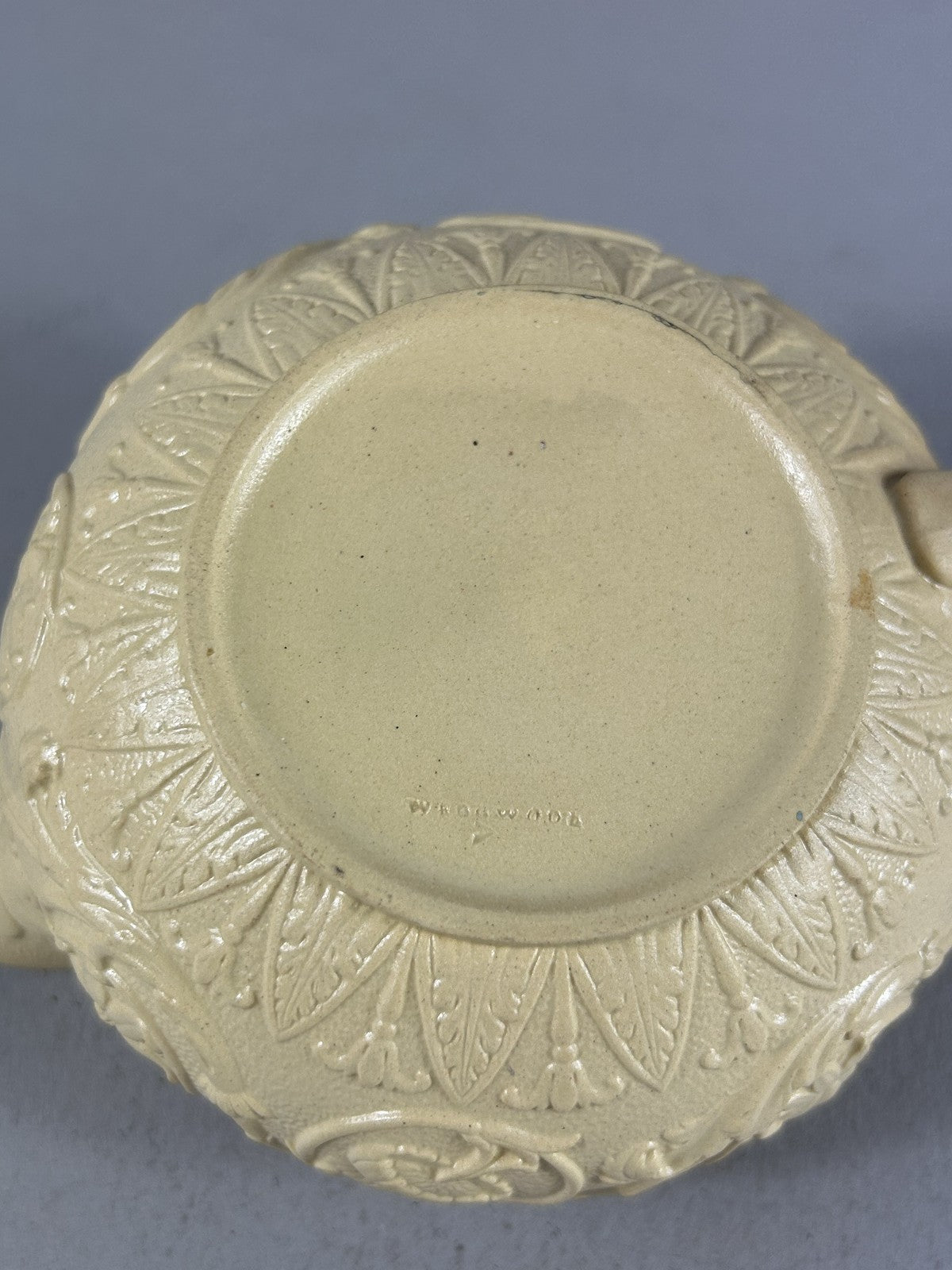 Antique Wedgwood Yellow Caneware Arabesque Creamer Jug 7cm5