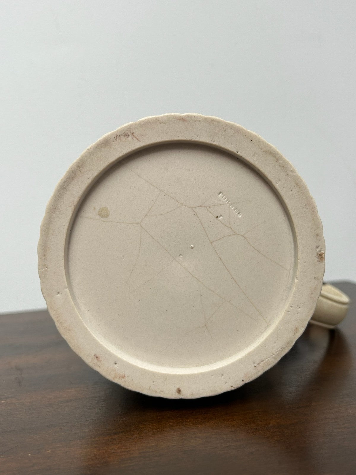 Antique Turner Stoneware Mug 16cm Sprigged Sporting Relief Georgian Drab5