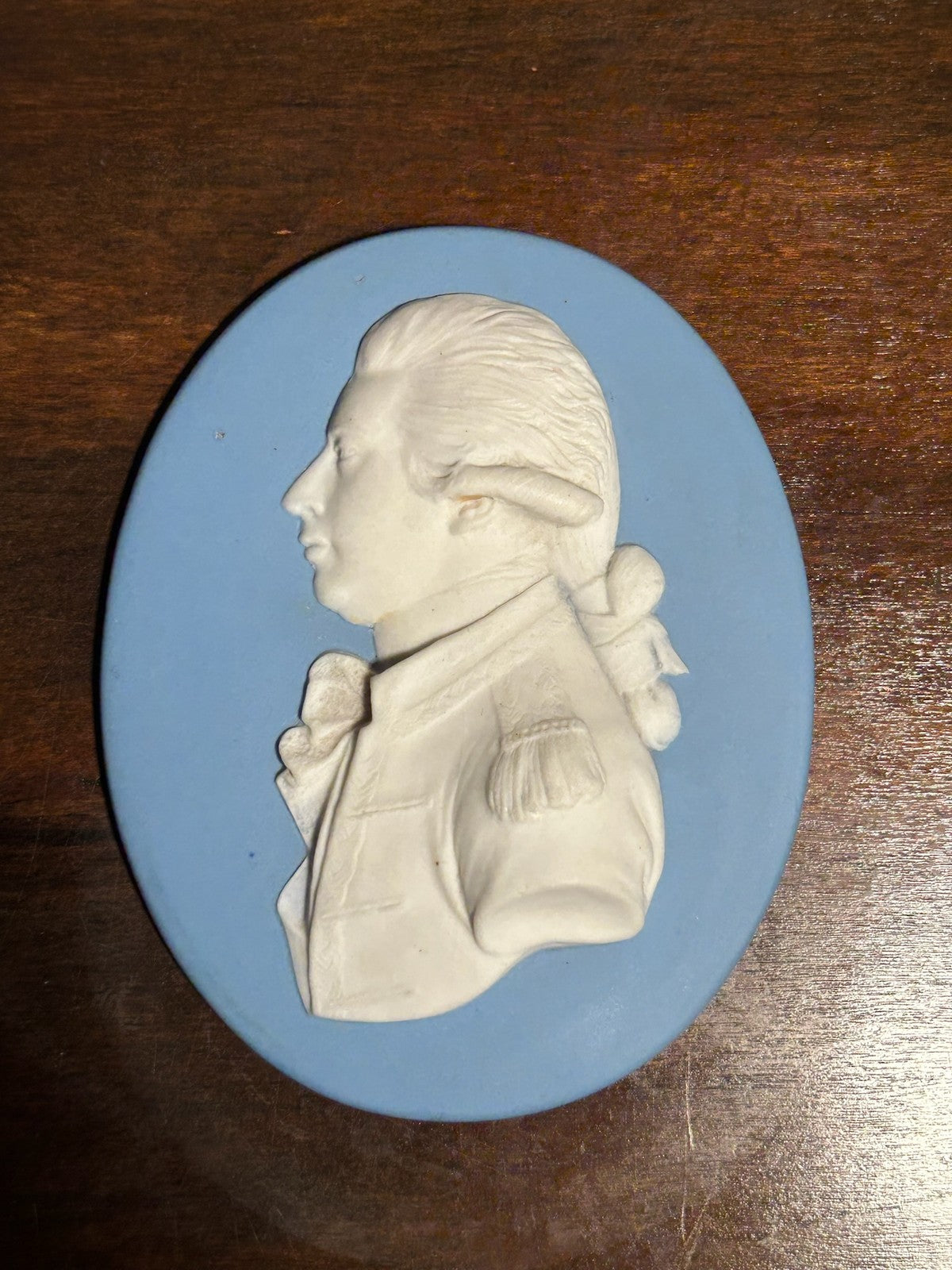 Antique 18thC Wedgwood Blue Jasper Portrait Medallion Duke of Marlborough Marked0