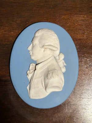 Antique 18thC Wedgwood Blue Jasper Portrait Medallion Duke of Marlborough Marked