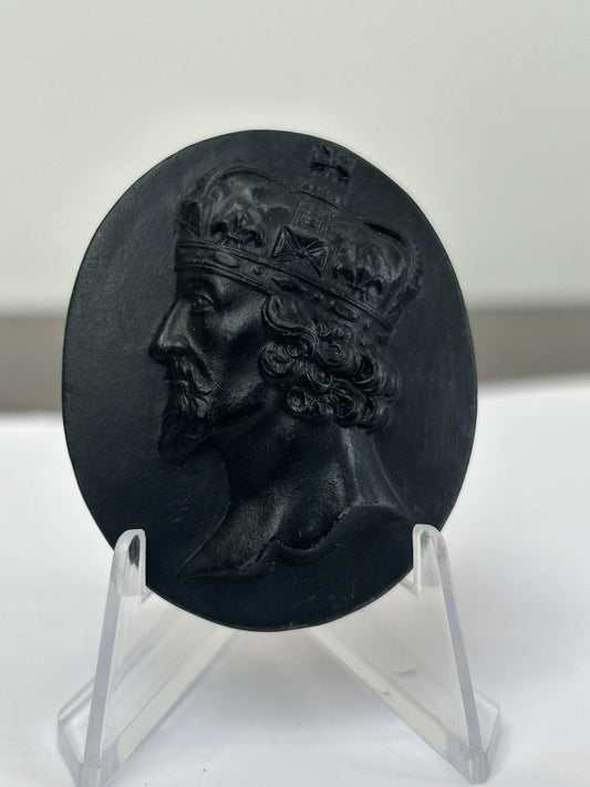 Wedgwood Black Basalt Portrait Medallion No.24 James I Kings of England c.18000