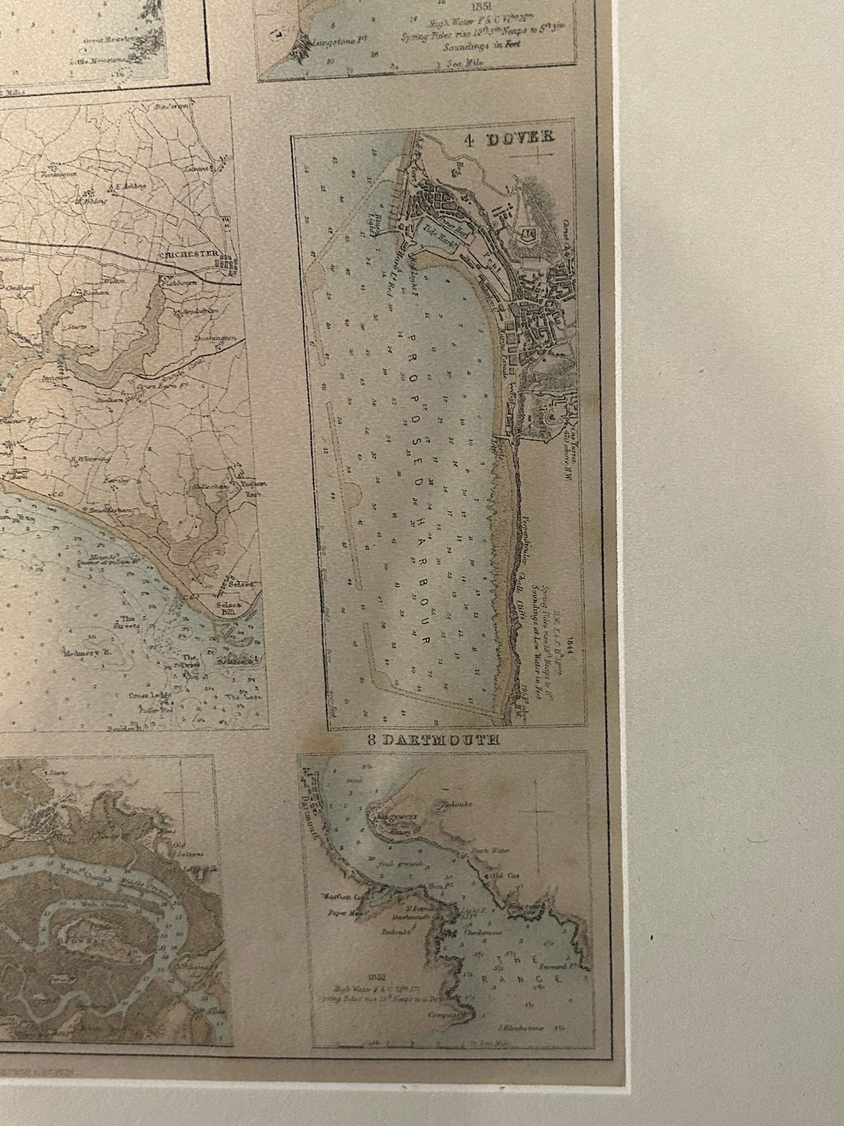 Ports and Harbours South East Coast of England Antique Map Plymouth Portsmouth7