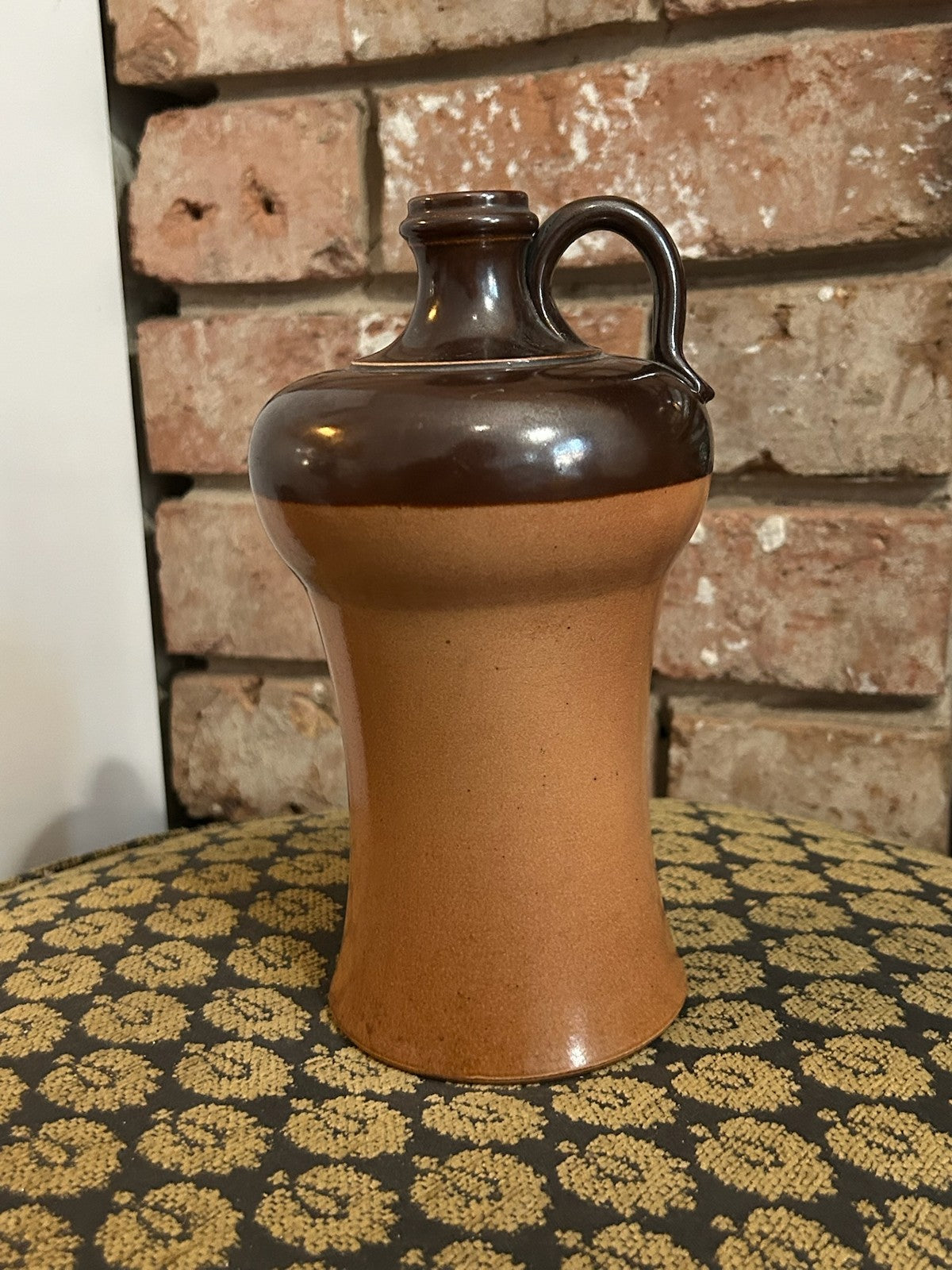 Royal Doulton Lambeth Two Tone Salt Glaze Stoneware Flagon Merchant Stamp0