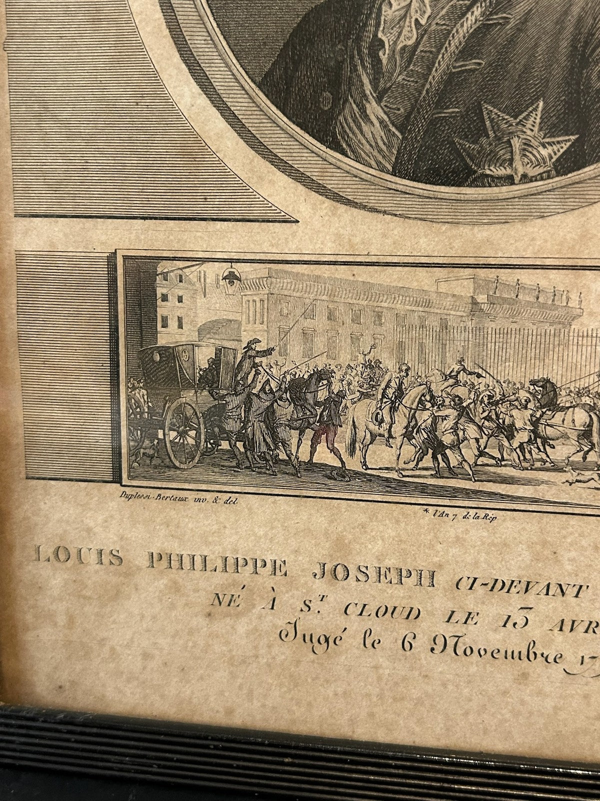 Duc d'Orleans Philippe Egalite French Revolution Aquatint Levachez 1799 Framed2