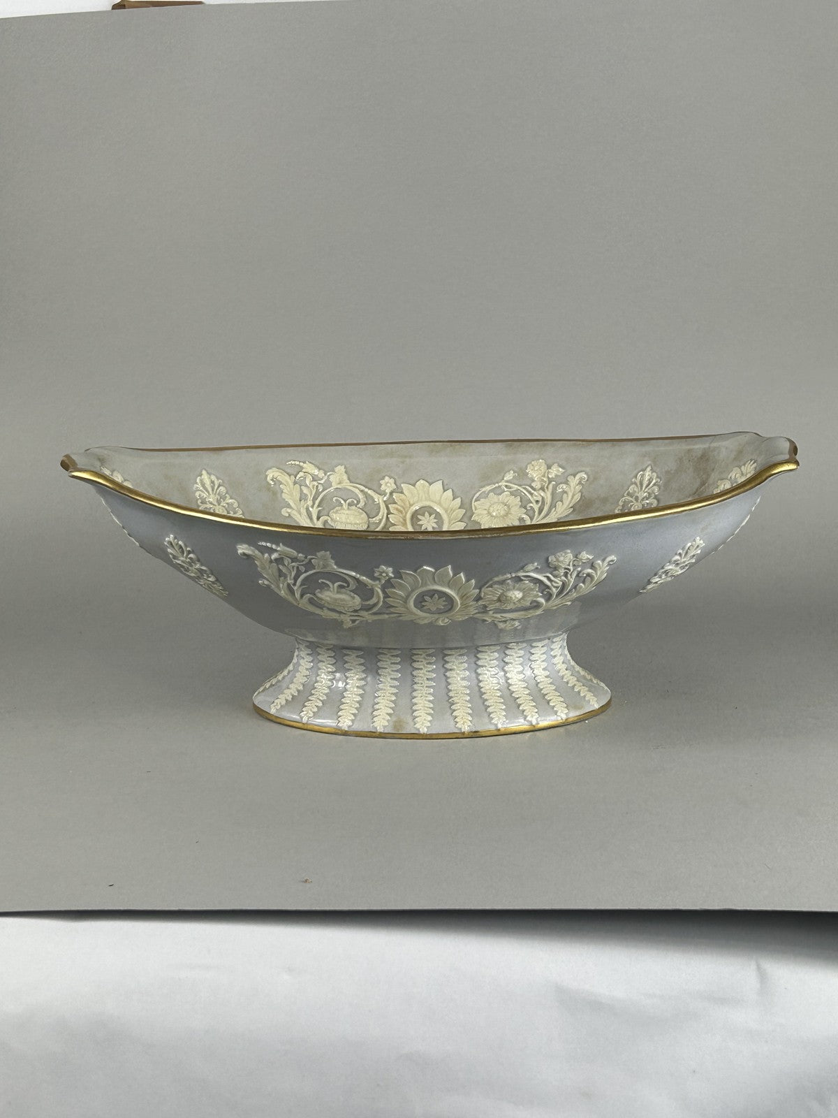 Ridgway 19thC Neoclassical Sprigged Staffordshire Centerpiece Bowl