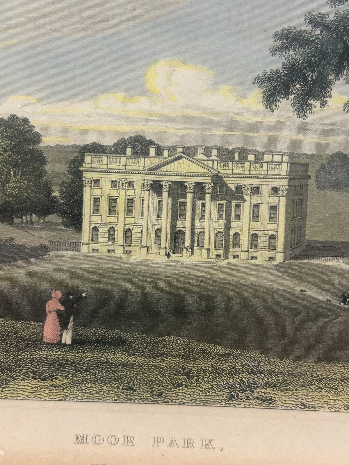 Antique Moor Park Hertfordshire Engraving Neale c.1820 Capability Brown5