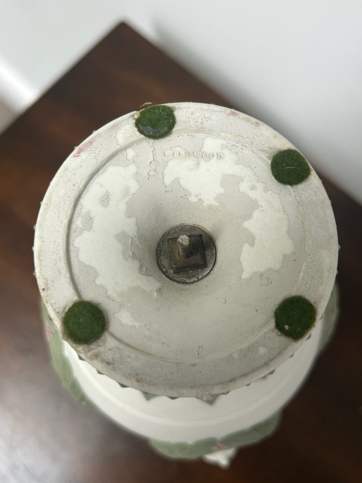 Wedgwood Tricolour Jasper Vase Satyr Masks Green Lilac White 19th Century10