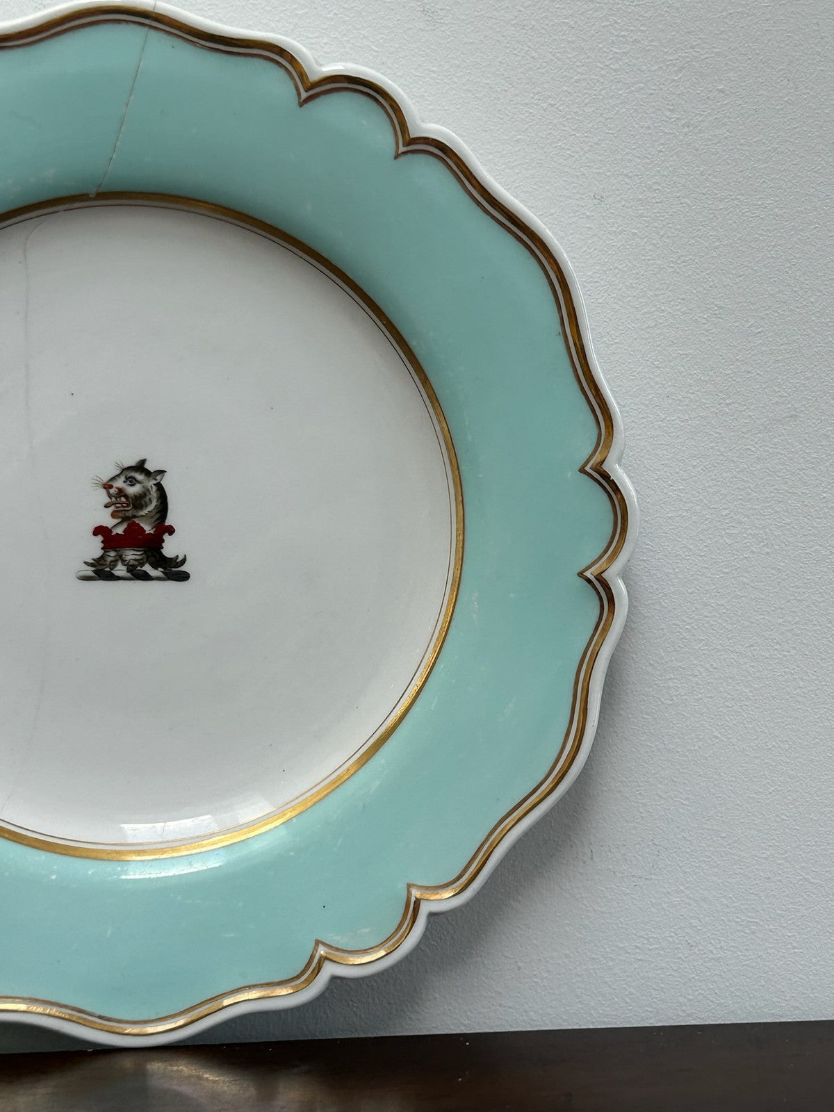 Flight Barr & Barr Worcester Crested Plate Turquoise Border Gilt c.18205