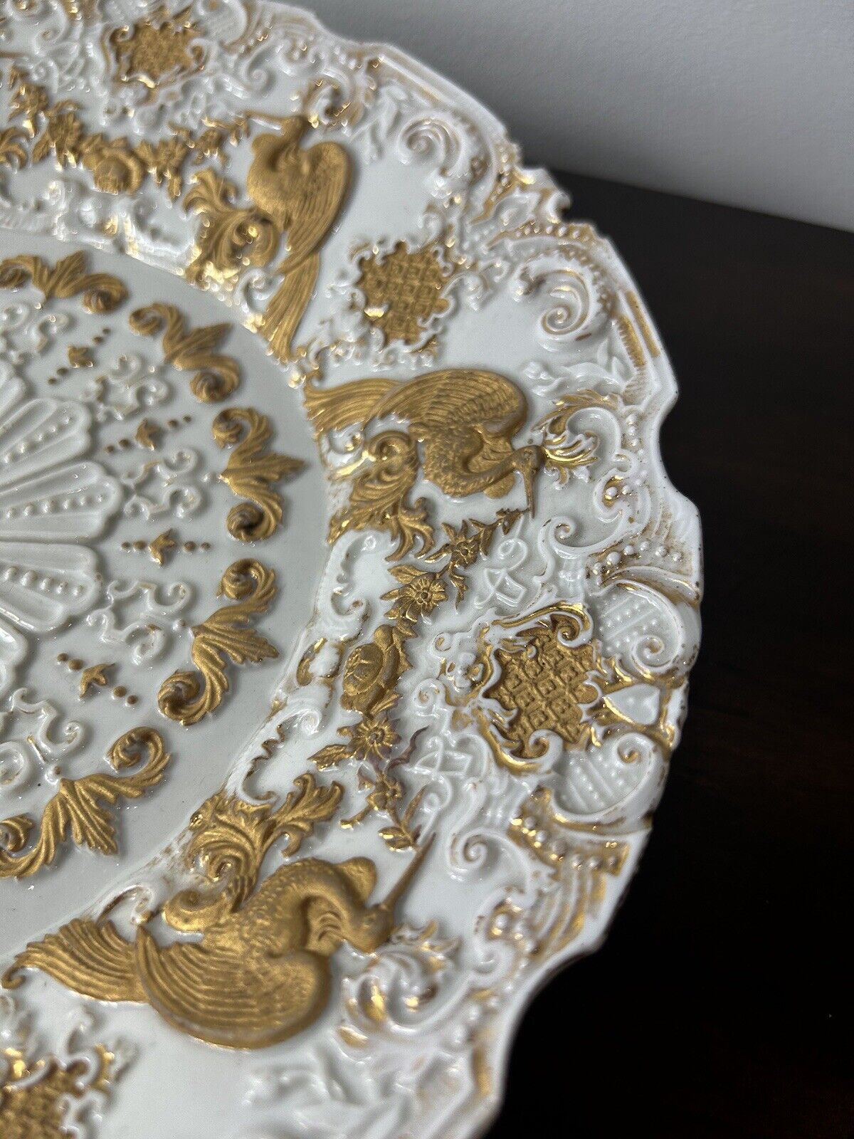 Porcelain Plate Meissen Dish Gold 1800 Early Plate