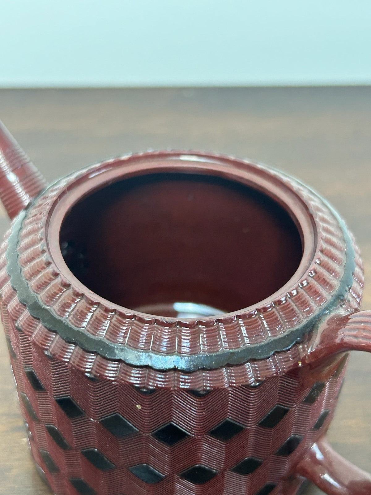 Antique Red Stoneware Teapot Engine Turned Rosso Antico Georgian Regency7