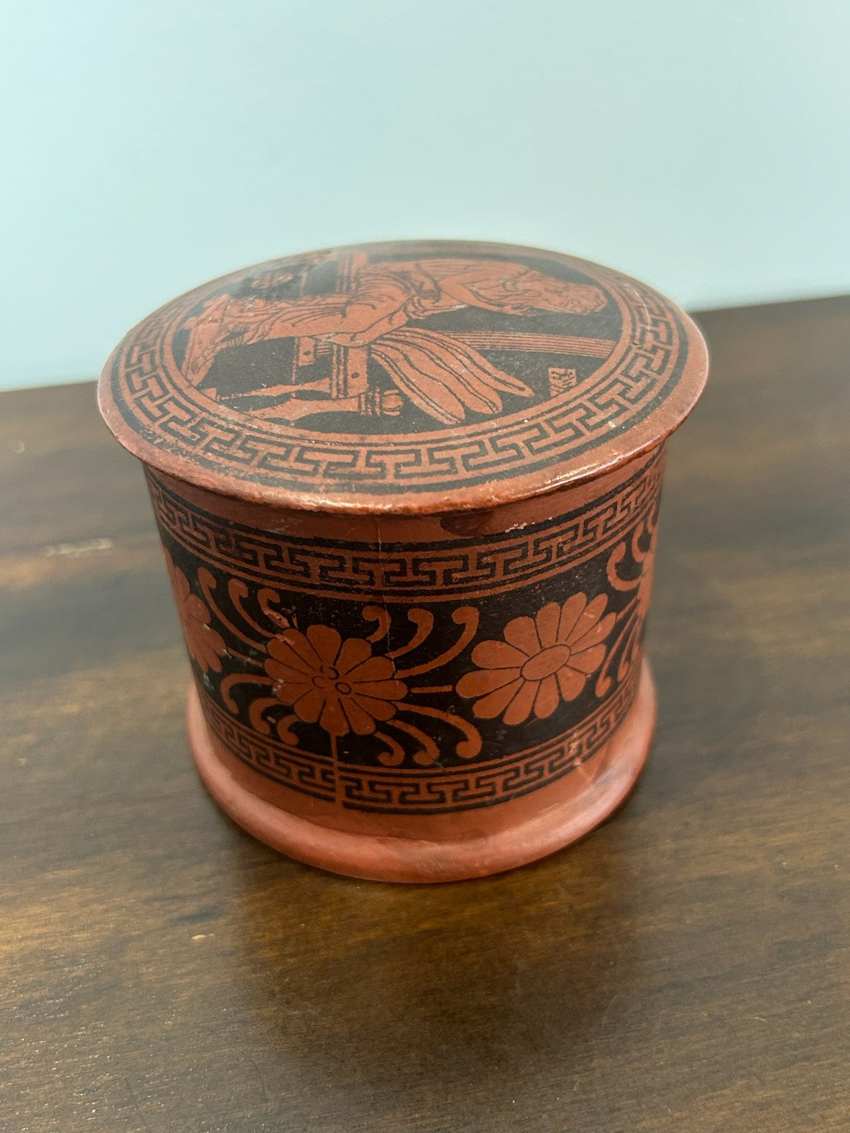 Antique Victorian Papier Mache Box Greek Revival Etruscan Style c.184070 Englis5