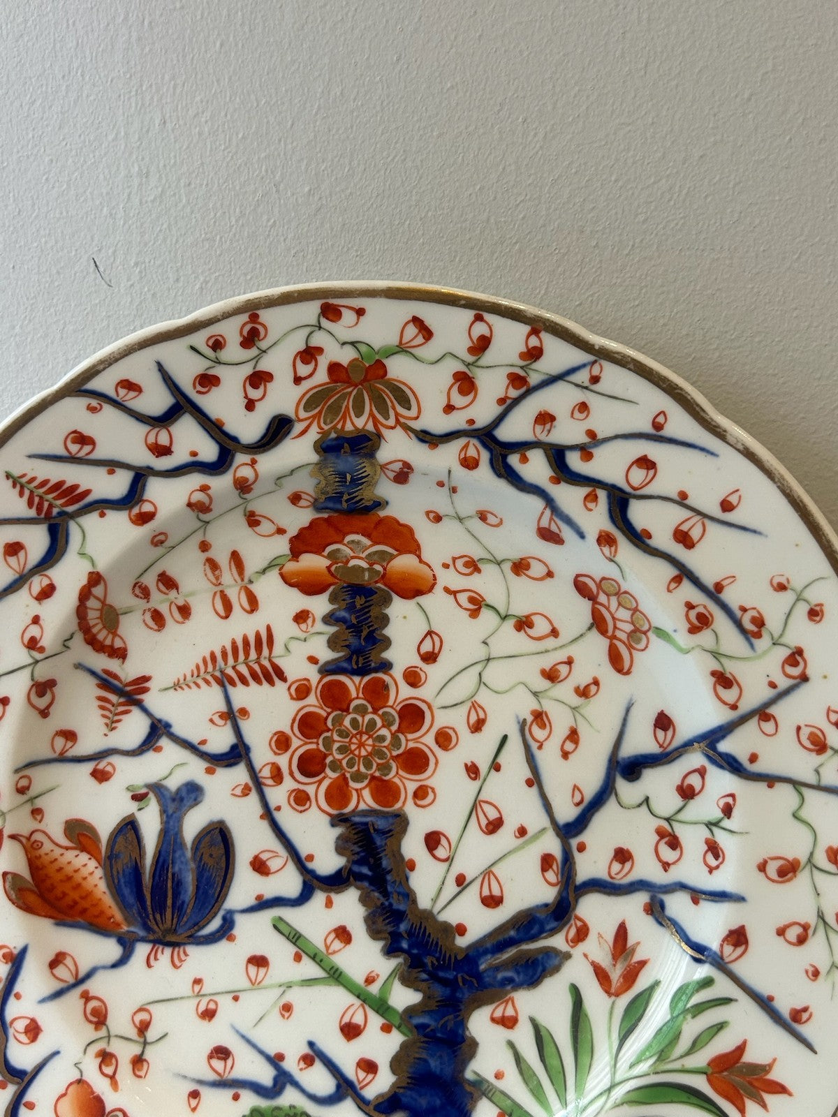 Georgian Derby Imari Partridge Pattern Cabinet Plate Cobalt Iron Red Gilt 20cm4