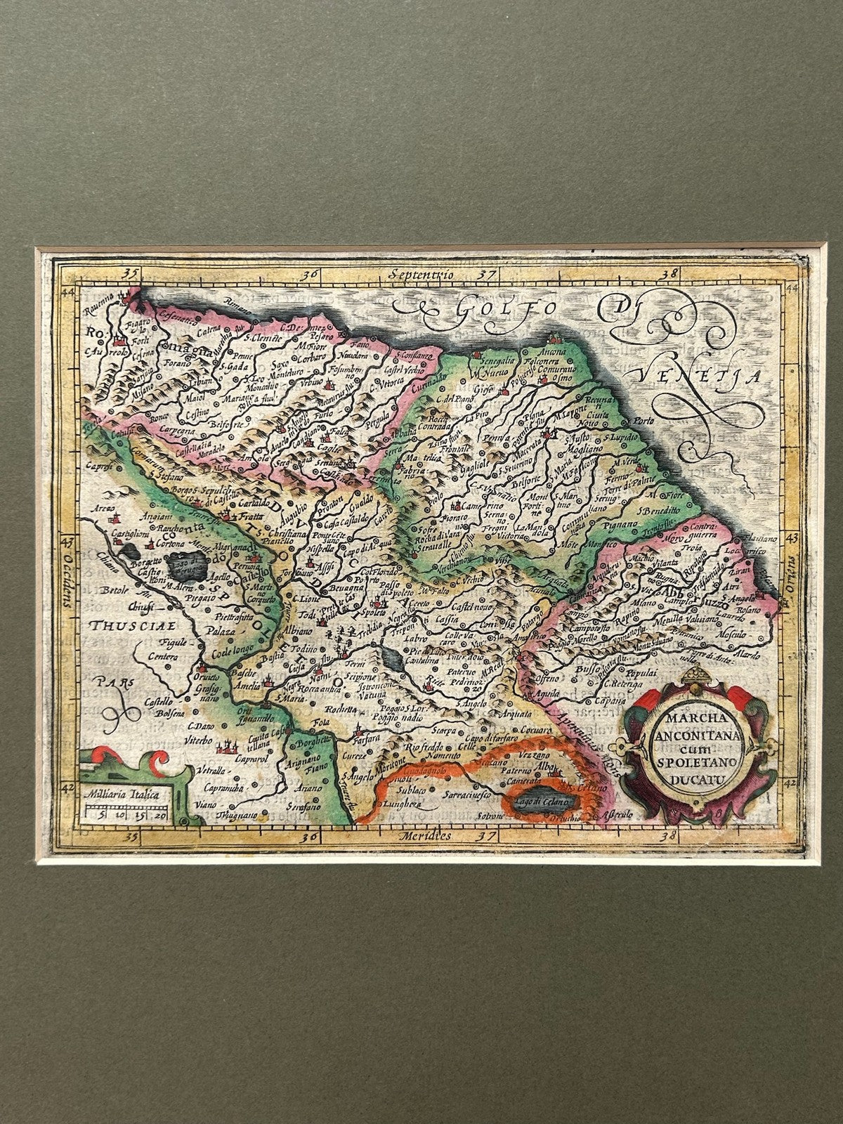 Mercator Hondius Atlas Minor Marche Ancona Spoleto Antique Map c1607 Coloured1