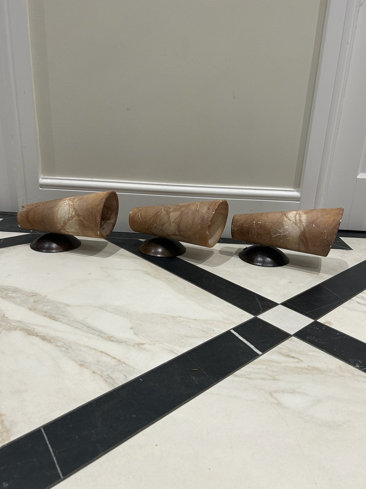 Pegasam Spain Set 3 Alabaster Wall Uplighter Sconces Art Deco Style Glow2