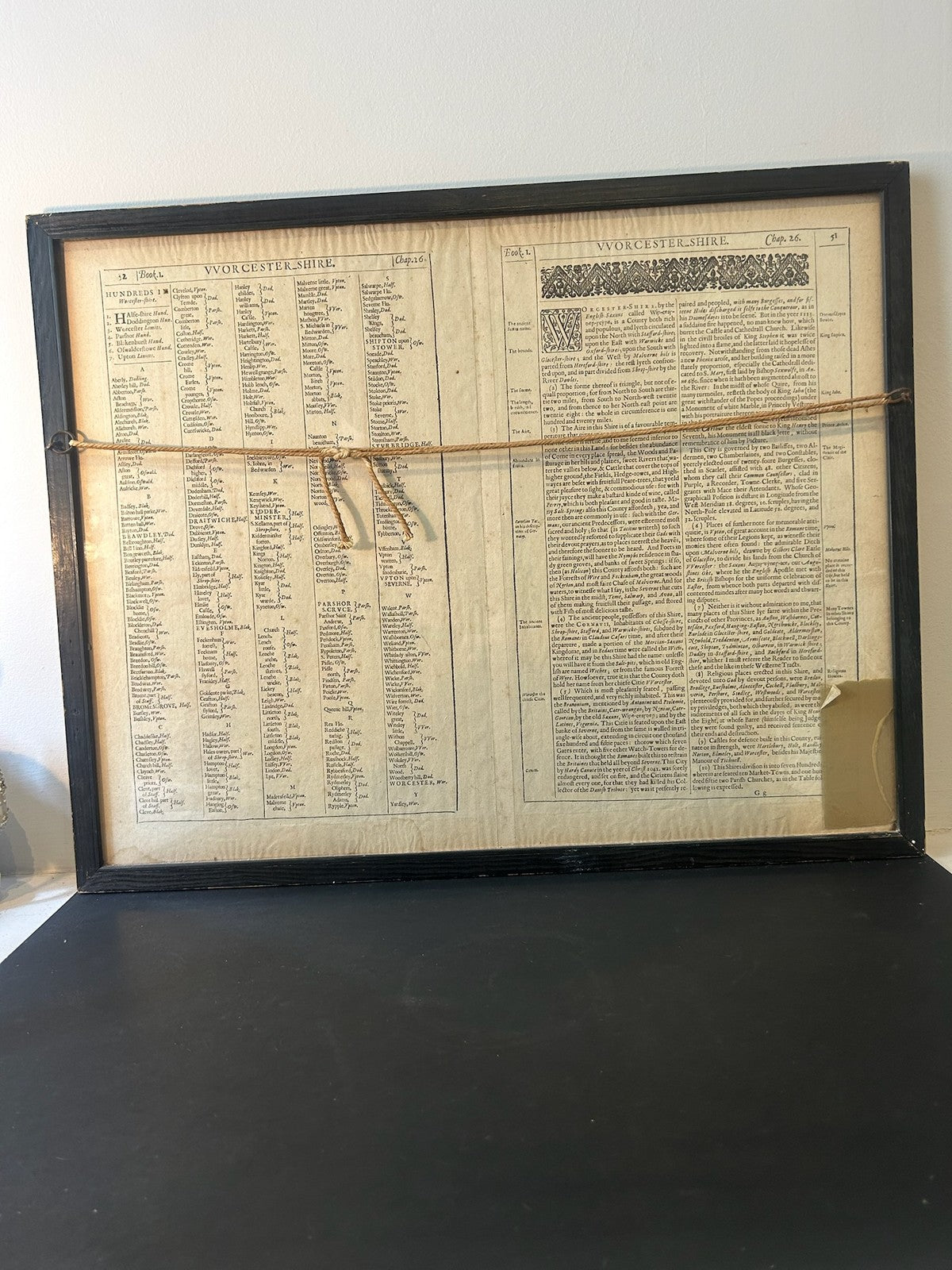 John Speed Worcestershire Map 1610 Hondius Sudbury Humble English Text Framed16